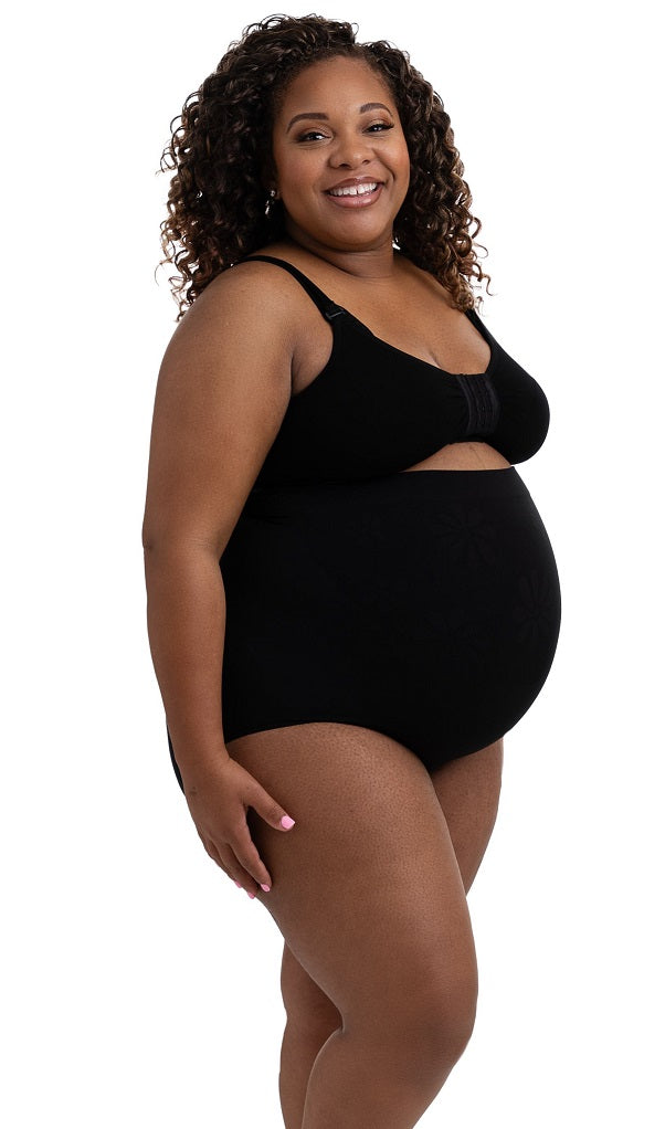 Buy Rnxrbb M-3XL Maternity Underwear Shapewear Over Bump Plus Size Seamless  Support Maternity Panties Clothes High Waisted, 1-2black 2beige, Large at
